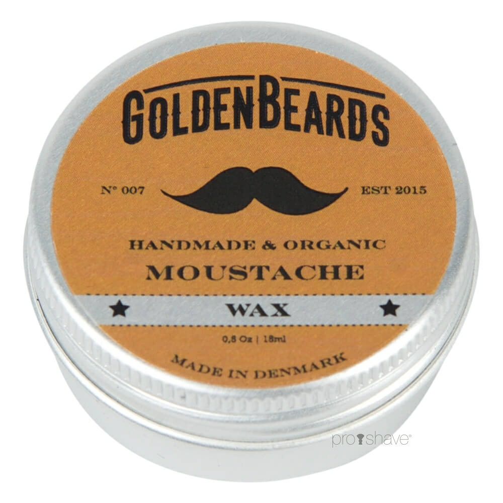 Se Golden Beards Økologiske Moustache Skægvoks (15 ml) hos Proshave